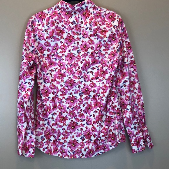 Land’s End Pink Floral Shirt - Picture 2 of 2